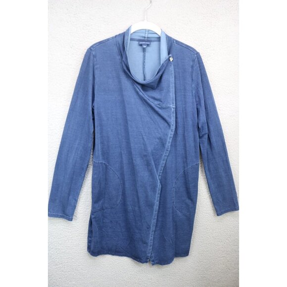 Pure Jill Indigo Long Sleeve Open Front Cardigan-XS-Pockets-Classic-BOHO - Picture 10 of 16